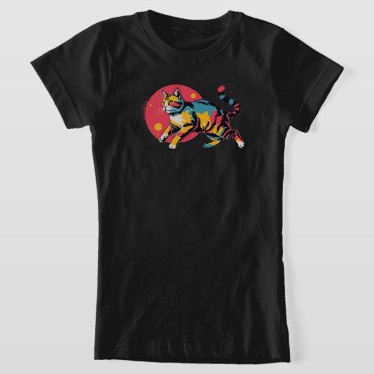 レトロ猫 Tシャツ (レイダウン)