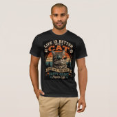 レトロ猫Tシャツ ビンテージ風デザイン Tシャツ (正面フル)