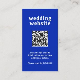 レトロ王室のフォントブルーQRコーモダンド結婚の エンクロージャーカード
