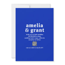 レトロ王室のフォントブルーQRコーモダンド結婚の