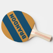 レトロ王室の金ゴールドはっきりした3ストライプ名 卓球ラケット (横)