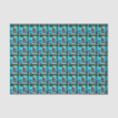レトロ玩具ロボットブルーsci fi銀河系名前をカスタムする 薄葉紙 (正面)