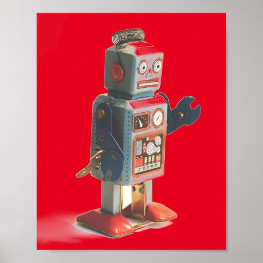 レトロ玩具ロボットポスター ポスター (正面)