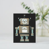 レトロ玩具ロボット葉書(dk) ポストカード (スタンド正面)