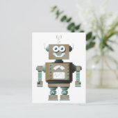 レトロ玩具ロボット葉書(lt) ポストカード (スタンド正面)