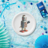 レトロ玩具ロボット ペーパープレート (パーティー)