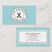 レトロ理容師サークルシザーズロゴ名刺 名刺 (正面/裏面)