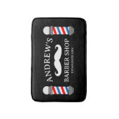 レトロ理容師ショップバスマットとビジネスロゴ バスマット (正面縦)