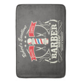 レトロ理容師スタイリスト作業フロアマットグレー バスマット (正面縦)