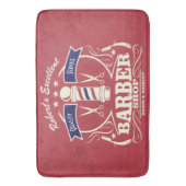 レトロ理容師スタイリスト作業フロアマットレッドレトロ バスマット (正面縦)