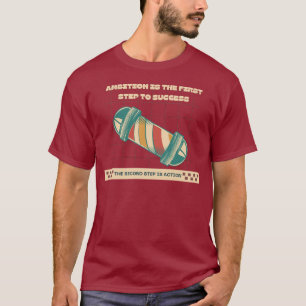 レトロ理容師ポール引用文おもしろい整髪サロン Tシャツ