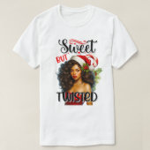 レトロ甘いがツイストのクリスマスピンナップ Tシャツ (デザイン正面)