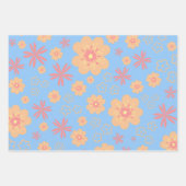 レトロ甘い花柄 ラッピングペーパーシート (正面)