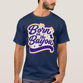 レトロ生まれオンバイユーワードアートルイジアナLouisi Tシャツ