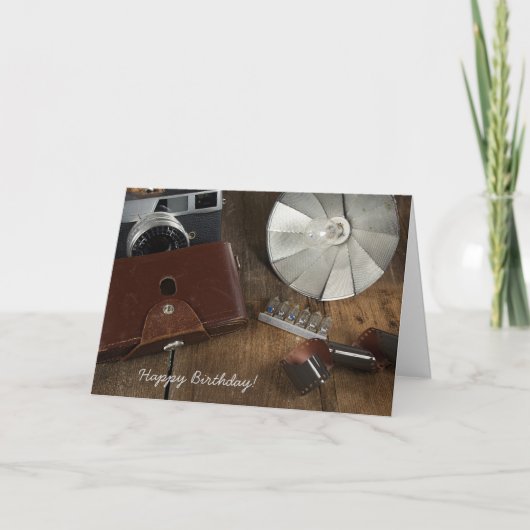 レトロ用カメラ装置誕生日 カード (正面)