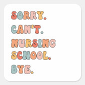 レトロ申し訳なく看護学校 |学生ナース スクエアシール (正面)
