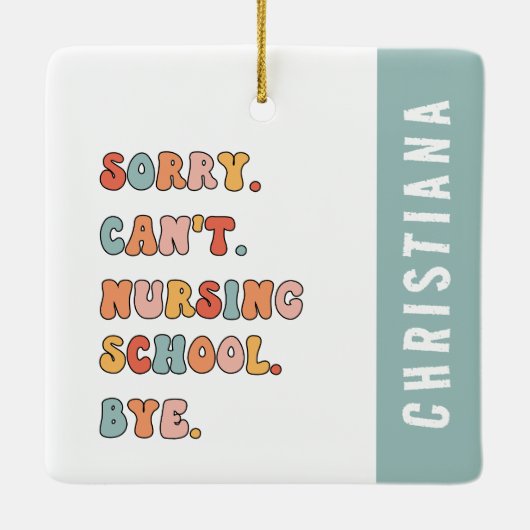 レトロ申し訳なく看護学校 |学生ナース セラミックオーナメント (裏面)