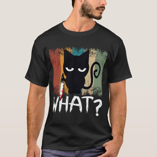 レトロ男の子の女の子の猫 Tシャツ (正面)