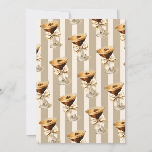 レトロ男女兼用エスプレッソマルティーニベイビーシャワー 招待状 (裏面)