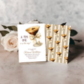 レトロ男女兼用エスプレッソマルティーニベイビーシャワー 招待状