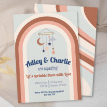 レトロ男女兼用グルーヴィレインボーベビーシャワー