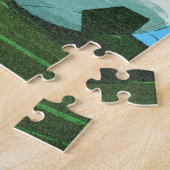 レトロ男子サッカー選手レッグ&ボールスポーツテーマ ジグソーパズル (側面)