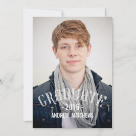 レトロ男性2016卒業パーティー招待状 招待状