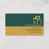 レトロ画層金ゴールド鉄筋建物エンジニアリング 名刺 (裏面)