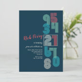 レトロ番号誕生日パーティー 招待状 (スタンド正面)