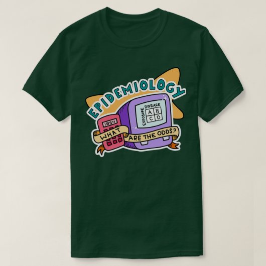 レトロ疫学公衆衛生シール Tシャツ (デザイン正面)