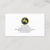 レトロ白の青い柱給排水衛生設備配管アイコンボタン 名刺 (裏面)