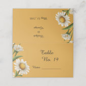 レトロ白オレンジマーガレット結婚フラワーズ プレイスカード (外部開封)