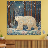 レトロ白熊ボホ冬林 キャンバスプリント (インサイチュ (リビング))