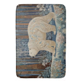 レトロ白熊ボホ冬林 バスマット (正面縦)