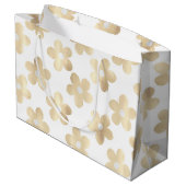 レトロ白金ゴールドデイジー花 ラージペーパーバッグ (裏面アングル)