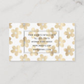 レトロ白金ゴールドデイジー花 名刺 (裏面)
