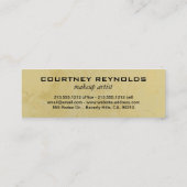 レトロ白黒とベージシェブロンパターンスキニー スキニー名刺 (裏面)