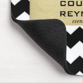 レトロ白黒とベージュシェブロンパターン マウスパッド (コーナー)