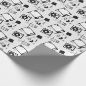 レトロ白黒の家庭デザイン。 ラッピングペーパー (角)