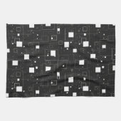 レトロ白黒の幾何学的パターン キッチンタオル (横)