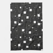 レトロ白黒の幾何学的パターン キッチンタオル (縦)