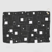 レトロ白黒の幾何学的パターン ゴルフタオル (横)