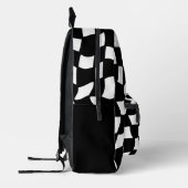 レトロ白黒の波型チェック プリントバックパック (左)
