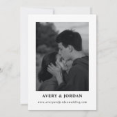 レトロ白黒の結婚式の日付を保存 招待状 (裏面)