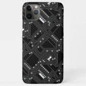 レトロ白黒カッコいいコンピュータ回路基板 Case-Mate iPhoneケース (裏面)