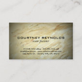 レトロ白黒シェブロンパターン大理石 名刺 (裏面)