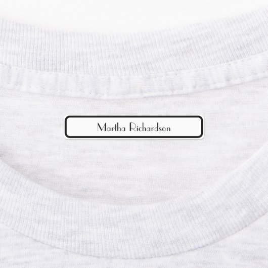 レトロ白黒スタイリッシュ名前をカスタムする服 ラベル (貼付)