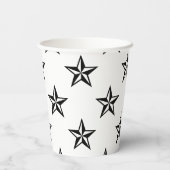 レトロ白黒スターパターン 紙コップ (裏面)