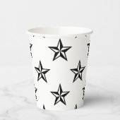 レトロ白黒スターパターン 紙コップ (左)