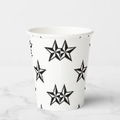 レトロ白黒スターパターン 紙コップ (右)